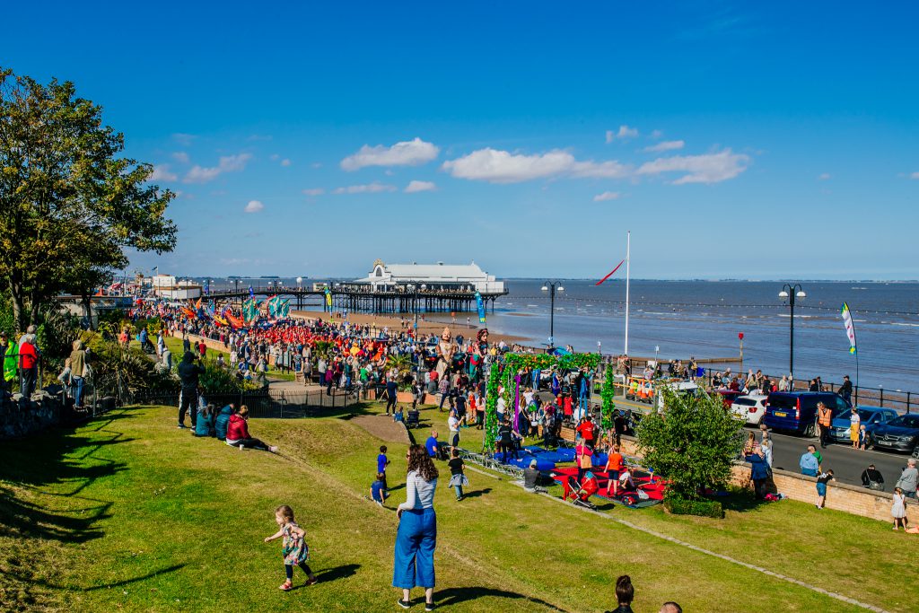 image of Cleethorpes sea front during festival of the sky