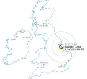 Map of North East Lincolnshire in the UK