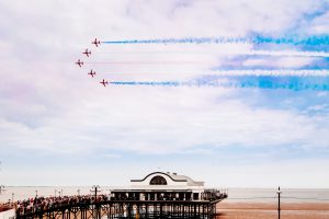 Red Arrows above Cleethorpes Pier